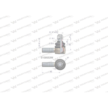 Przegub kierowniczy 80mm- M20x1 5109553 WARYŃSKI-88064