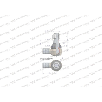 Przegub kierowniczy 80mm- M1 1/4-12 81863815 WARYŃSKI-88213