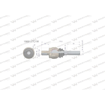 Przegub kierowniczy 175,5mm- M20x1,5; M18x1,5L 1966127C1 WARYŃSKI-88220
