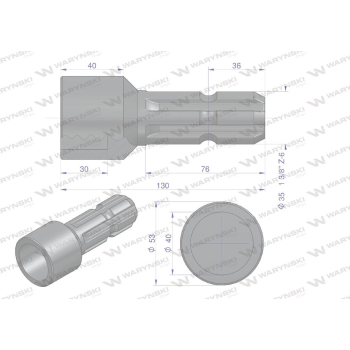 Redukcja adapter otwór wew. Q 40 mm na wałek 1 3/8