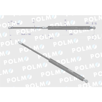 Siłownik szyby tylnej L max. 471mm 1971235C1P CASE IH POLMO-89321