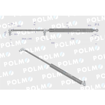 Siłownik drzwi L max. 600mm 04373763P DEUTZ POLMO-89399