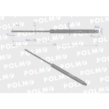 Siłownik szyby przedniej L max. 415mm F182800200210P FENDT POLMO-89435