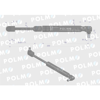 Siłownik drzwi L max. 230mm 3902121M1P MASSEY FERGUSON POLMO-89534