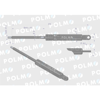 Siłownik szyberdachu L max. 200mm 1897726M91P MASSEY FERGUSON POLMO-89537