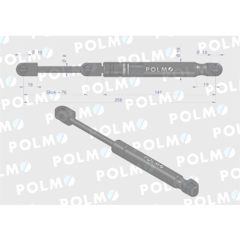 Siłownik  drzwi L max. 256mm 3385316M90P MASSEY FERGUSON POLMO-89546