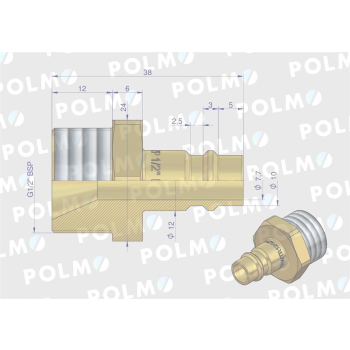 Szybkozłącze pneumatyczne P26 NW7.2 wtyczka 1/2
