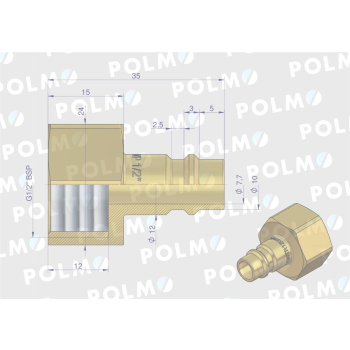 Szybkozłącze pneumatyczne P26 NW7.2 wtyczka 1/2