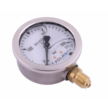 Manometr glicerynowy M63 0-315 bar dolne przyłącze G1/4" POLMO