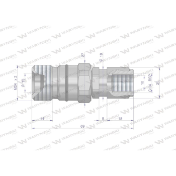 Szybkozłącze hydrauliczne skręcane gniazdo G1/4