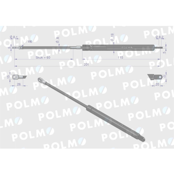 Siłownik L max. 201mm 65499080 6-10018200 MAUSER POLMO-90355