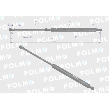 Siłownik L max. 254mm 3900790M91P MASSEY FERGUSON POLMO-90391