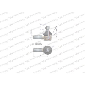 Przegub kierowniczy 80mm- M20x1 5109526 WARYŃSKI-90529