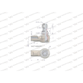 Przegub kierowniczy 80mm- M22x1,5 3427168M2 WARYŃSKI-90563
