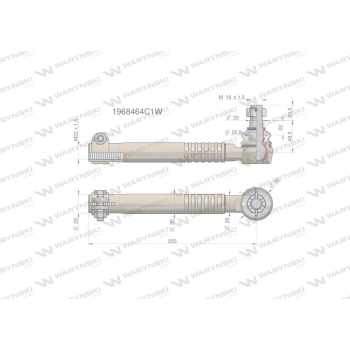 Przegub kierowniczy 255mm- M22x1,5 1968464C1 WARYŃSKI-90575