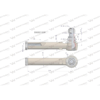 Przegub kierowniczy 210mm- M24x1,5 9968016 WARYŃSKI-90587