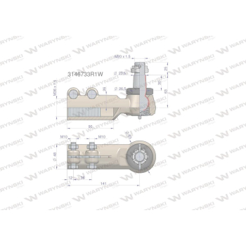 Przegub kierowniczy 141mm- M36x1,5 3146733R1 WARYŃSKI-90611