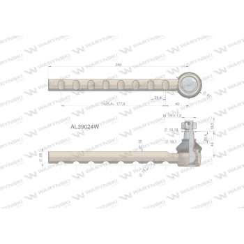 Przegub kierowniczy 240mm AL39019 WARYŃSKI-90647