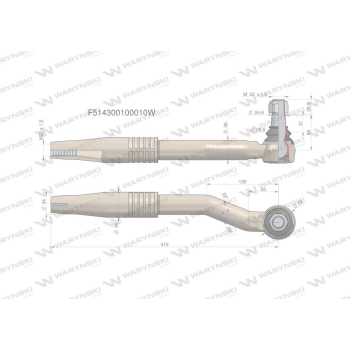 Przegub kierowniczy prawy 415mm- M22x1,5 F514300100010 WARYŃSKI-90689