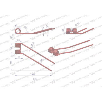 Palec przetrząsarka zastosowanie Deutz Fahr Pottinger 06229776 Waryński-90781