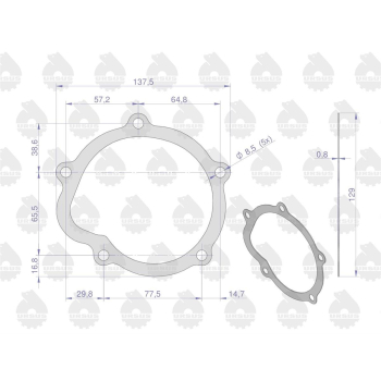 Uszczelka pompy wodnej krążelit 0.8mm C-330  ORYGINAŁ URSUS-90898