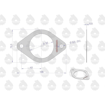 Uszczelka kolektora ssącego krążelit 0.8mm C-330  ORYGINAŁ URSUS-90916