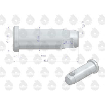Sworzeń belki zaczepowej MF3 ORYGINAŁ URSUS-91888