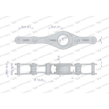 Łańcuch CA650-1 128 ogniw 32 belek zastosowanie Prasa Zwijka Sipma5269077502 5269077500 Waryński-91973