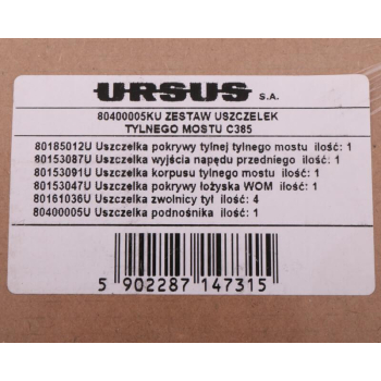 Komplet ( zestaw ) uszczelek tylnego mostu C-385 ORYGINAŁ URSUS-92666