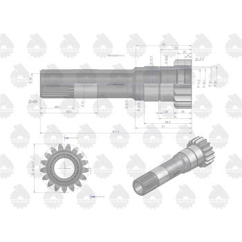 Wałek sprzęgła II stopień Z-17 MF3 RM-1868531M1. 1868528M91 ORYGINAŁ URSUS-92676