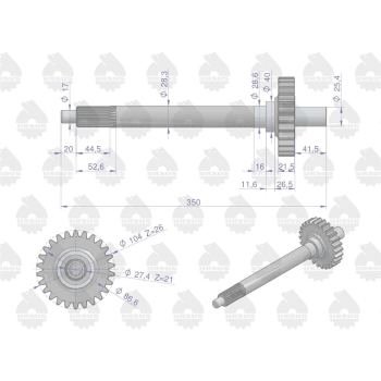 Wałek sprzęgła drobny frez Z-26 5714 MF4 ORYGINAŁ URSUS-92705