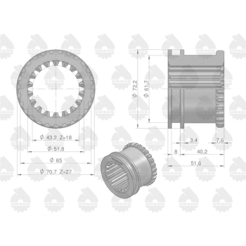 Tuleja sprzęgająca reduktora MF3 ORYGINAŁ URSUS-92800