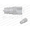Szybkozłącze hydrauliczne wtyczka z eliminatorem ciśnienia M18x1.5 gwint wew. EURO (ISO 7241-A) Waryński-93006