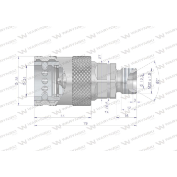 Szybkozłącze hydrauliczne gniazdo z eliminatorem ciśnienia M20x1.5 gwint zew. EURO PUSH-PULL (9100822G) (ISO 7241-A) 