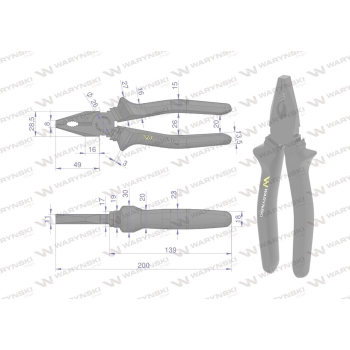 Szczypce uniwersalne 200 mm Waryński-93291