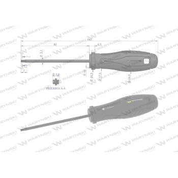 Wkrętak T10. 80 mm. stal SVCM. Waryński-93413