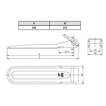 Zawias bez tulejki ZW-01.220A zastosowanie przyczepka SPP-94124