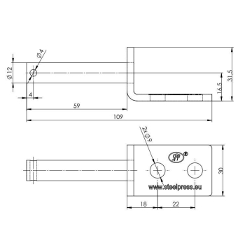 Uchwyt zawiasu UZ-01B fi 12 zastosowanie przyczepka SPP-94141