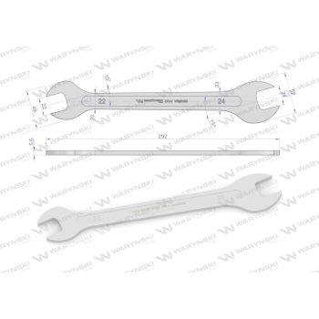 Klucz ultra płaski 22 x 24 mm, CrV Waryński-94184