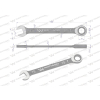 Klucz płasko-oczkowy 15 mm z grzechotką 72 zęby standard ASME B107-2010 Waryński-94590