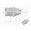 Komplet - zawór gniazdo M22x1.5 skręcane (50490020) z gwintowaną pokrywą/osłoną aluminiową Waryński-94811