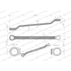 Klucz oczkowy odsadzony 14 x 15 mm. CrV standard ASME B107.9 Waryński-94876