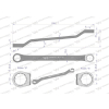 Klucz oczkowy odsadzony 18 x 19 mm. CrV standard ASME B107.9 Waryński-94882