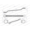 Klucz oczkowy odsadzony 19 x 22 mm. CrV standard ASME B107.9 Waryński-94884