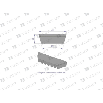 Pas klinowy Hard-Belt (T-751112.0) AP1001161 do CLAAS 751112.0 TEGER-95037