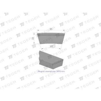 Pas klinowy Hard-Belt (T-609823.0) AP1001225 do CLAAS 609823.0 TEGER-95040