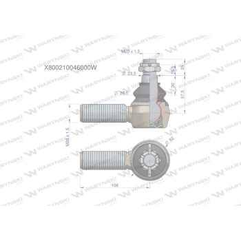 Przegub kierowniczy M28x1.5 G514300100054 WARYŃSKI-95172