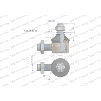 Przegub kierowniczy 3/4' K262850 WARYŃSKI-95181