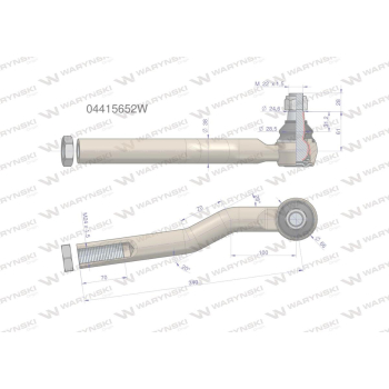 Przegub kierowniczy prawy 340mm - M24x1,5 04415652 WARYŃSKI-95205