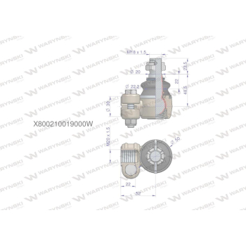 Przegub kierowniczy M20x1.5 X800210019000 WARYŃSKI-95208